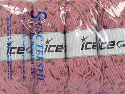Lot of 4 x 100gr Skeins Ice Yarns SNOWDROP (20% Wool) Hand Knitting Yarn Pink