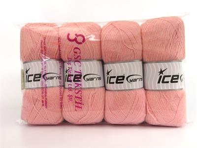 Lot of 4 x 100gr Skeins Ice Yarns SOCK UNICOLOR (75% Superwash Wool) Yarn Baby Pink