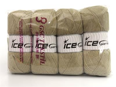 Lot of 4 x 100gr Skeins Ice Yarns SOCK UNICOLOR (75% Superwash Wool) Yarn Beige