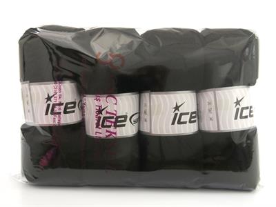 Lot of 4 x 100gr Skeins Ice Yarns SOCK UNICOLOR (75% Superwash Wool) Yarn Black