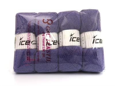 Lot of 4 x 100gr Skeins Ice Yarns SOCK UNICOLOR (75% Superwash Wool) Yarn Bluish Lilac