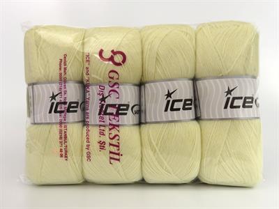 Lot of 4 x 100gr Skeins Ice Yarns SOCK UNICOLOR (75% Superwash Wool) Yarn Cream