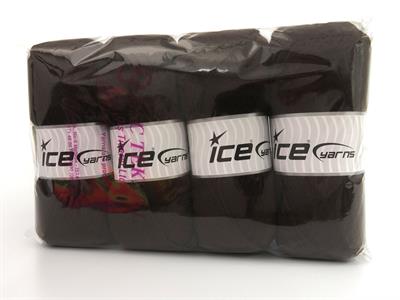 Lot of 4 x 100gr Skeins Ice Yarns SOCK UNICOLOR (75% Superwash Wool) Yarn Dark Brown