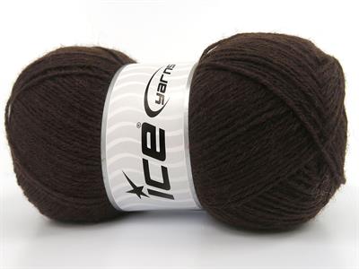 Lot of 4 x 100gr Skeins Ice Yarns SOCK UNICOLOR (75% Superwash Wool) Yarn Dark Brown