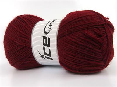 Lot of 4 x 100gr Skeins Ice Yarns SOCK UNICOLOR (75% Superwash Wool) Yarn Dark Red