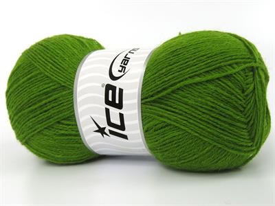 Lot of 4 x 100gr Skeins Ice Yarns SOCK UNICOLOR (75% Superwash Wool) Yarn Grass Green