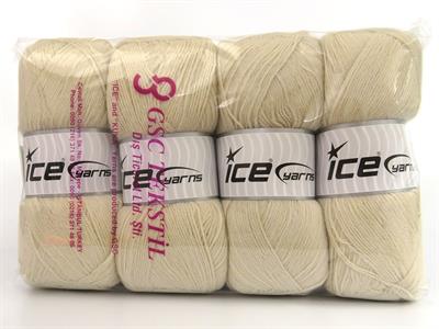 Lot of 4 x 100gr Skeins Ice Yarns SOCK UNICOLOR (75% Superwash Wool) Yarn Light Beige