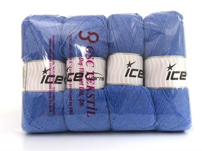 Lot of 4 x 100gr Skeins Ice Yarns SOCK UNICOLOR (75% Superwash Wool) Yarn Light Blue