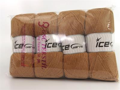 Lot of 4 x 100gr Skeins Ice Yarns SOCK UNICOLOR (75% Superwash Wool) Yarn Light Brown