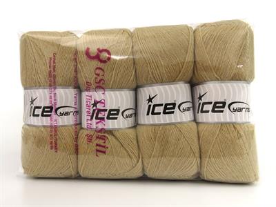Lot of 4 x 100gr Skeins Ice Yarns SOCK UNICOLOR (75% Superwash Wool) Yarn Light Camel