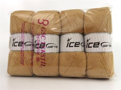 Lot of 4 x 100gr Skeins Ice Yarns SOCK UNICOLOR (75% Superwash Wool) Yarn Milky Brown