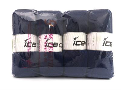 Lot of 4 x 100gr Skeins Ice Yarns SOCK UNICOLOR (75% Superwash Wool) Yarn Navy
