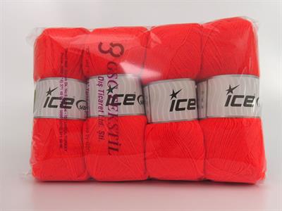 Lot of 4 x 100gr Skeins Ice Yarns SOCK UNICOLOR (75% Superwash Wool) Yarn Neon Dark Orange