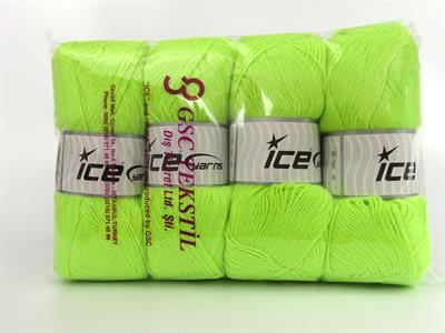Lot of 4 x 100gr Skeins Ice Yarns SOCK UNICOLOR (75% Superwash Wool) Yarn Neon Green