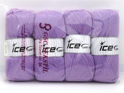 Lot of 4 x 100gr Skeins Ice Yarns SOCK UNICOLOR (75% Superwash Wool) Yarn Pink Lilac