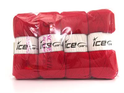 Lot of 4 x 100gr Skeins Ice Yarns SOCK UNICOLOR (75% Superwash Wool) Yarn Bright Red