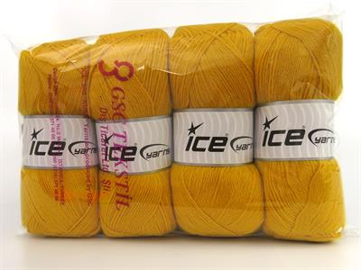 Lot of 4 x 100gr Skeins Ice Yarns SOCK UNICOLOR (75% Superwash Wool) Yarn Yellow