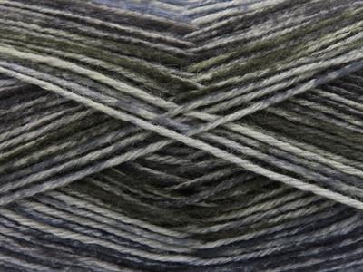 Lot of 4 x 100gr Skeins Ice Yarns SOCK VARICOLOR (75% Superwash Wool) Yarn Black Grey Shades Blue Shades