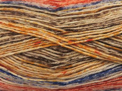 Lot of 4 x 100gr Skeins Ice Yarns SOCK VARICOLOR (75% Superwash Wool) Yarn Gold Blue Orange Cream