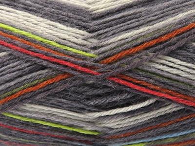 Lot of 4 x 100gr Skeins Ice Yarns SOCK VARICOLOR (75% Superwash Wool) Yarn Copper Green Blue Grey Shades