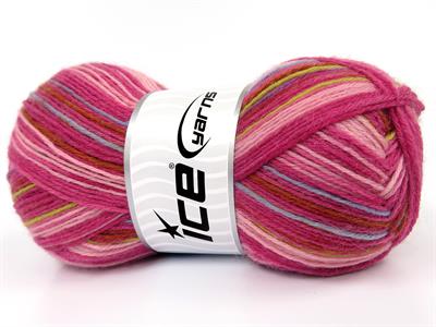 Lot of 4 x 100gr Skeins Ice Yarns SOCK VARICOLOR (75% Superwash Wool) Yarn Copper Green Blue Purple Orchid Pink
