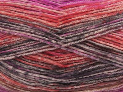 Lot of 4 x 100gr Skeins Ice Yarns SOCK VARICOLOR (75% Superwash Wool) Yarn Black Pink Red Cream