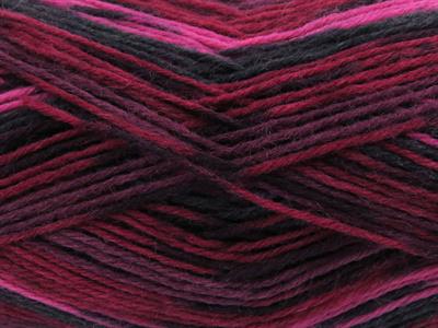 Lot of 4 x 100gr Skeins Ice Yarns SOCK VARICOLOR (75% Superwash Wool) Yarn Pink Purple Shades Grey