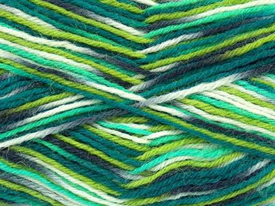 Lot of 8 Skeins Ice Yarns SOCKENWOLLE (75% Superwash Wool) Yarn Green Shades Grey Cream