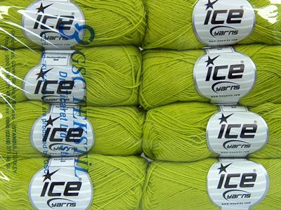 Lot of 8 Skeins Ice Yarns SOCKENWOLLE UNI (75% Superwash Wool) Yarn Pistachio Green