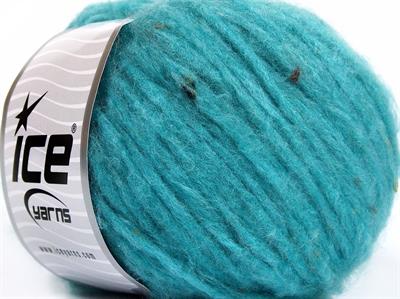8x50gr. SOFTAIR TWEED Viskon, Akrilik Turkuaz Kışlık, Noktalı, Düz iplikler, Kalın, Zincir