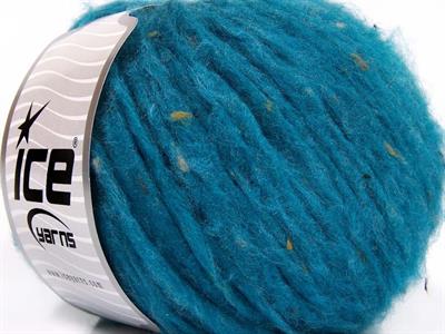 8x50gr. SOFTAIR TWEED Viskon, Akrilik Turkuaz Kışlık, Noktalı, Düz iplikler, Kalın, Zincir