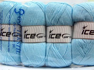 Lot of 4 x 100gr Skeins Ice Yarns SOFTLY BABY FINE Yarn Baby Blue
