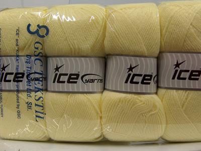 Lot of 4 x 100gr Skeins Ice Yarns SOFTLY BABY FINE Yarn Baby Yellow