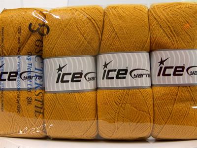 Lot of 4 x 100gr Skeins Ice Yarns SOFTLY BABY FINE Hand Knitting Yarn Gold