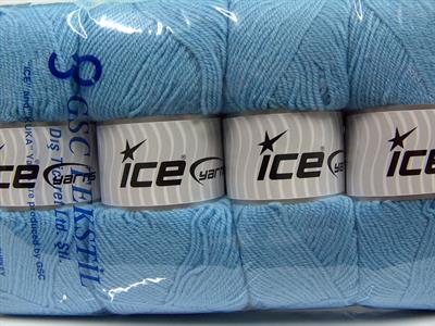 Lot of 4 x 100gr Skeins Ice Yarns SOFTLY BABY FINE Yarn Light Blue