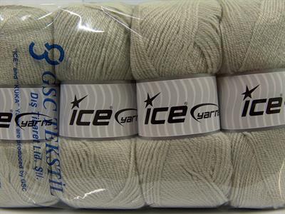 Lot of 4 x 100gr Skeins Ice Yarns SOFTLY BABY FINE Yarn Light Grey