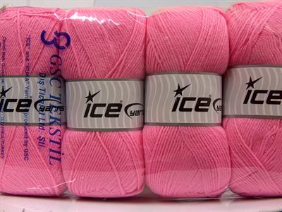 Lot of 4 x 100gr Skeins Ice Yarns SOFTLY BABY FINE Hand Knitting Yarn Pink