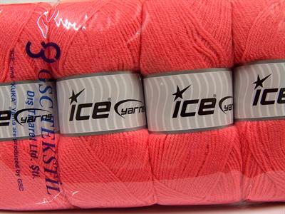Lot of 4 x 100gr Skeins Ice Yarns SOFTLY BABY FINE Hand Knitting Yarn Salmon
