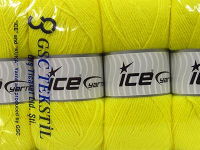 Lot of 4 x 100gr Skeins Ice Yarns SOFTLY BABY FINE Hand Knitting Yarn Yellow
