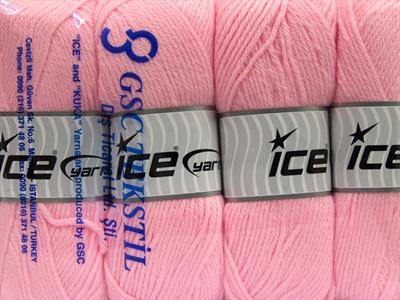 Lot of 4 x 100gr Skeins Ice Yarns SOFTLY BABY Hand Knitting Yarn Light Pink