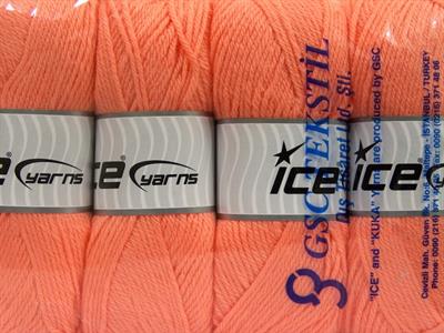 Lot of 4 x 100gr Skeins Ice Yarns SOFTLY BABY Hand Knitting Yarn Light Salmon