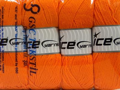 Lot of 4 x 100gr Skeins Ice Yarns SOFTLY BABY Hand Knitting Yarn Orange