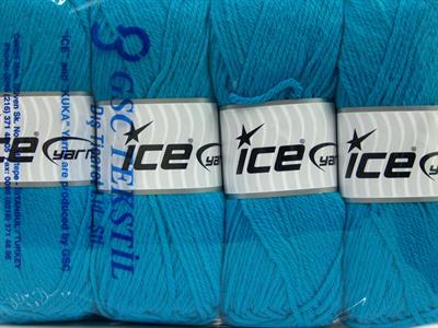 Lot of 4 x 100gr Skeins Ice Yarns SOFTLY BABY Hand Knitting Yarn Turquoise
