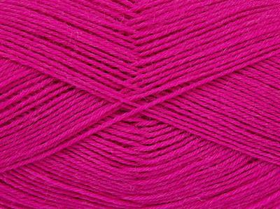 4x100gr. SOLID SOCK  Fuşya Kışlık, Çok İnce, Yün, Makina Yıkama