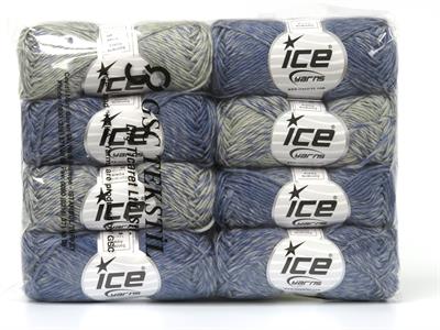 8x50gr. SONRIENTE ALPACA Yün, Alpaka, Akrilik Açık Gri, Açık Mavi Lüks, Alpaka, Kışlık, Yün, Worsted, Akrilik