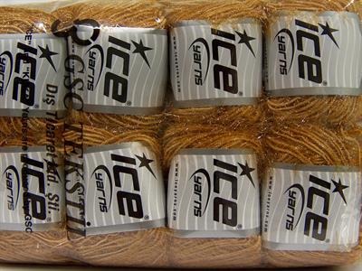 Lot of 8 Skeins Ice Yarns SPARKLE SOFT Hand Knitting Yarn Dark Gold