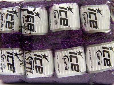 Lot of 8 Skeins Ice Yarns SPARKLE SOFT Hand Knitting Yarn Dark Purple