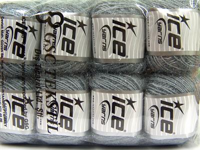 Lot of 8 Skeins Ice Yarns SPARKLE SOFT Hand Knitting Yarn Light Grey