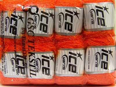 Lot of 8 Skeins Ice Yarns SPARKLE SOFT Hand Knitting Yarn Orange