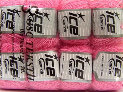 Lot of 8 Skeins Ice Yarns SPARKLE SOFT Hand Knitting Yarn Pink